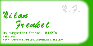 milan frenkel business card